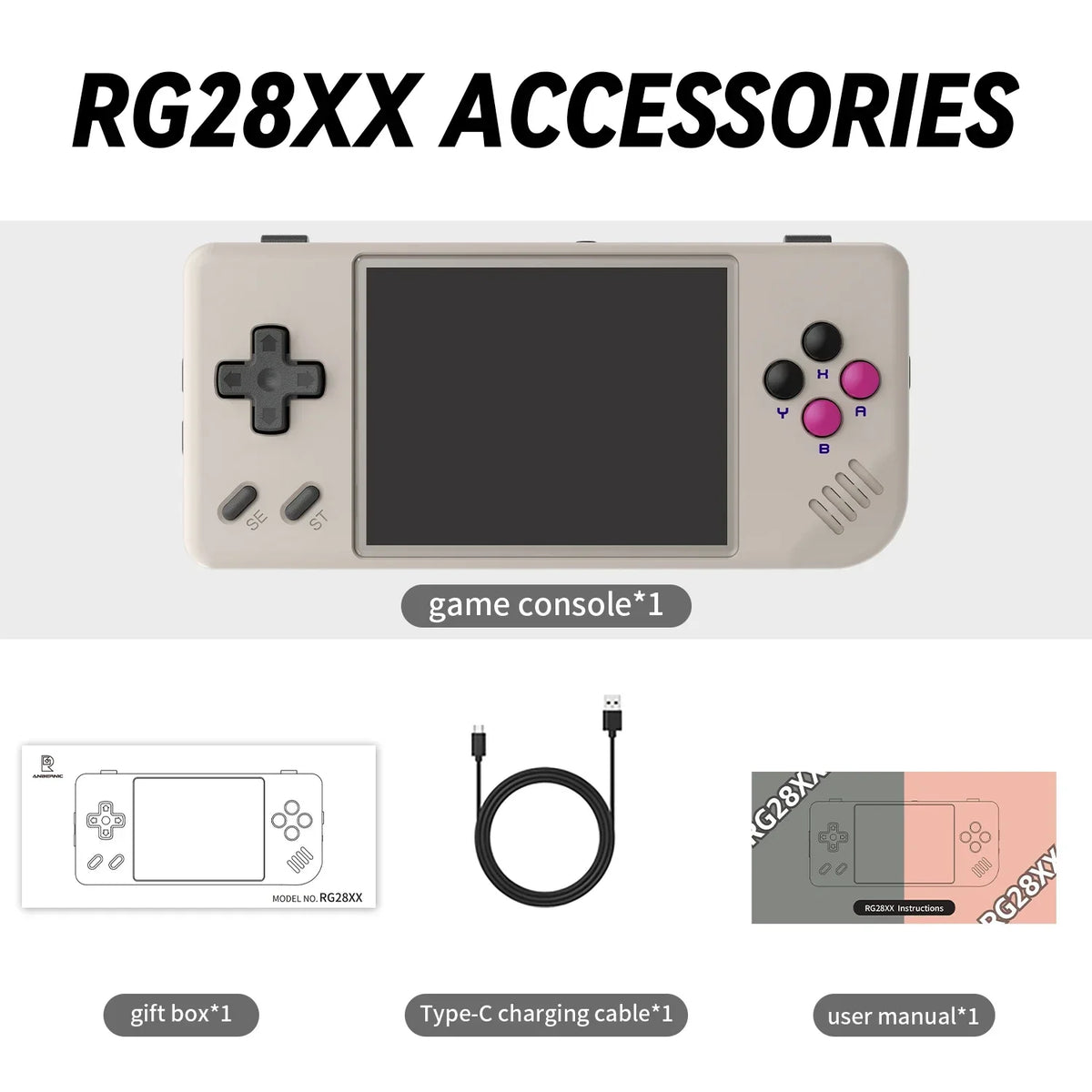 RG28XX Retro Handheld Console 2.83" IPS Linux-based retro gaming OS (muOS community firmware) 64GB | iGameConsole 2026 Premium | Supports GBA SNES PS1 1000+ Preloaded Games Plug and Play | Back to School Gift for Kids Adults Dad