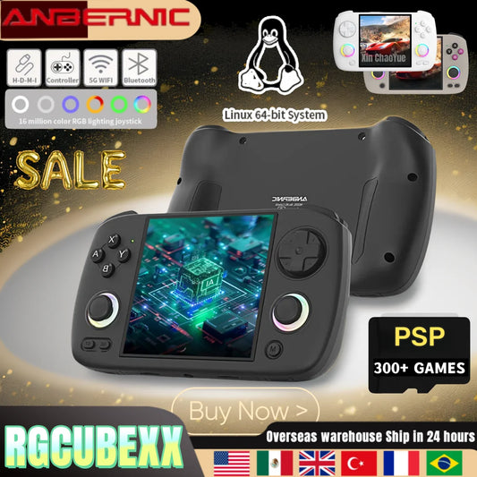 RGCubeXX Retro Handheld Console Linux-based retro gaming OS (muOS community firmware) 64GB | iGameConsole 2026 Premium | Supports GBA SNES PS1 PSP 11000+ Preloaded Games Plug and Play | Back to School Gift for Retro Gamers Adults Collectors | WiFi Enabled