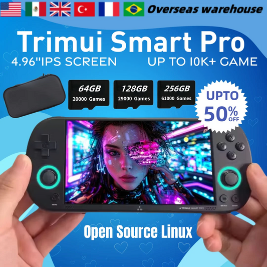 TrimUISmart Retro Handheld Console 4.96" IPS Linux-based retro gaming OS (CrossMix community firmware) 64GB | iGameConsole 2026 Premium | Supports GBA SNES PS1 1000+ Preloaded Games Plug and Play | Back to School Gift for Kids Adults Dad