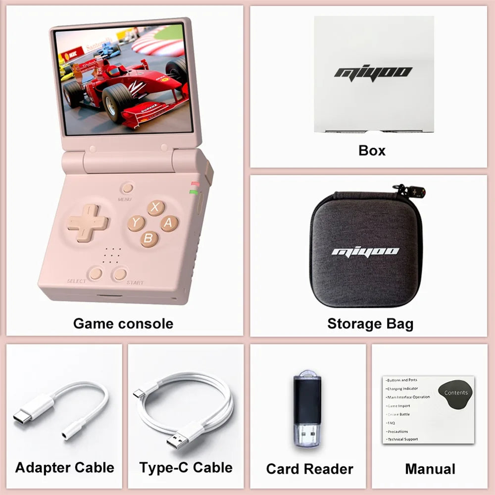 MiyooMini+ Retro Handheld Console 2.8" IPS Linux-based retro gaming OS (OnionOS community firmware) 64GB | iGameConsole 2026 Premium | Supports GBA SNES PS1 1000+ Preloaded Games Plug and Play | Back to School Gift for Retro Gamers Adults Collectors
