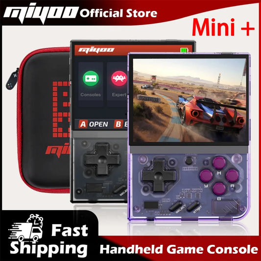 MiyooMini+ Retro Handheld Console 2.8" IPS Linux-based retro gaming OS (OnionOS community firmware) 64GB | iGameConsole 2026 Premium | Supports GBA SNES PS1 1000+ Preloaded Games Plug and Play | Back to School Gift for Retro Gamers Adults Collectors