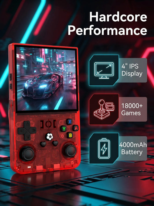 R36MAX Retro Handheld Console 4.0" IPS Linux-based retro gaming OS (ArkOS community firmware) 128GB | iGameConsole 2026 Mid-Range | Supports GBA SNES PS1 N64 PSP Preloaded Games Plug and Play | Back to School Gift for Retro Gamers Adults Collectors