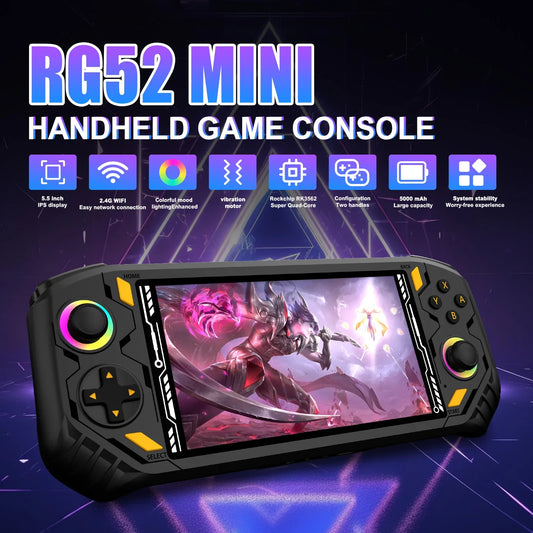 AISLPCRG52 Retro Handheld Console 5.5" IPS Linux-based retro gaming OS (EmuELEC community firmware) 64GB | iGameConsole 2026 Premium | Supports GBA SNES PS1 1000+ Preloaded Games Plug and Play | Back to School Gift for Kids Adults Dad | WiFi Enabled