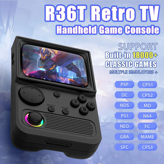 R36 Retro Handheld Console Linux-based retro gaming OS 64GB+ | iGameConsole 2026 Mid-Range | Supports GBA SNES PS1 1000+ Preloaded Games Plug and Play | Back to School Gift for Kids Adults Dad | Nostalgic Classic Gaming Childhood Memories