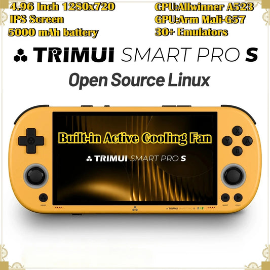 TrimUISmart Retro Handheld Console 4.96" IPS Linux-based retro gaming OS (CrossMix community firmware) 64GB | iGameConsole 2026 Flagship | Supports GBA SNES PS1 N64 PSP 13000+ Preloaded Games Plug and Play | Back to School Gift for Kids Adults Dad