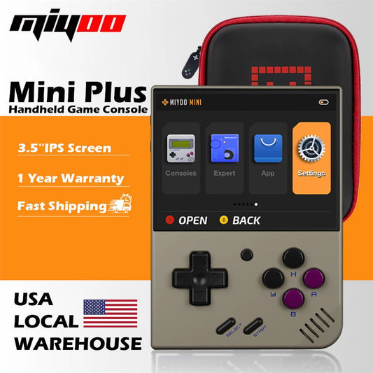 MiyooMini+ Retro Handheld Console 2.8" IPS Linux-based retro gaming OS (OnionOS community firmware) 64GB | iGameConsole 2026 Premium | Supports GBA SNES PS1 1000+ Preloaded Games Plug and Play | Back to School Gift for Retro Gamers Adults Collectors