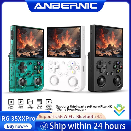 RG35XX+ Retro Handheld Console 3.5" IPS Linux-based retro gaming OS (muOS community firmware) 64GB | iGameConsole 2026 Premium | Supports GBA SNES PS1 1000+ Preloaded Games Plug and Play | Back to School Gift for Kids Adults Dad