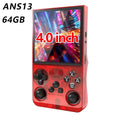 GameinjaANS13 Retro Handheld Console 4.0" IPS Linux-based retro gaming OS 64GB | iGameConsole 2026 Budget-Friendly | Supports GBA SNES PS1 1000+ Preloaded Games Plug and Play | Back to School Gift for Kids Adults Dad | Available in Multiple Colors Styles