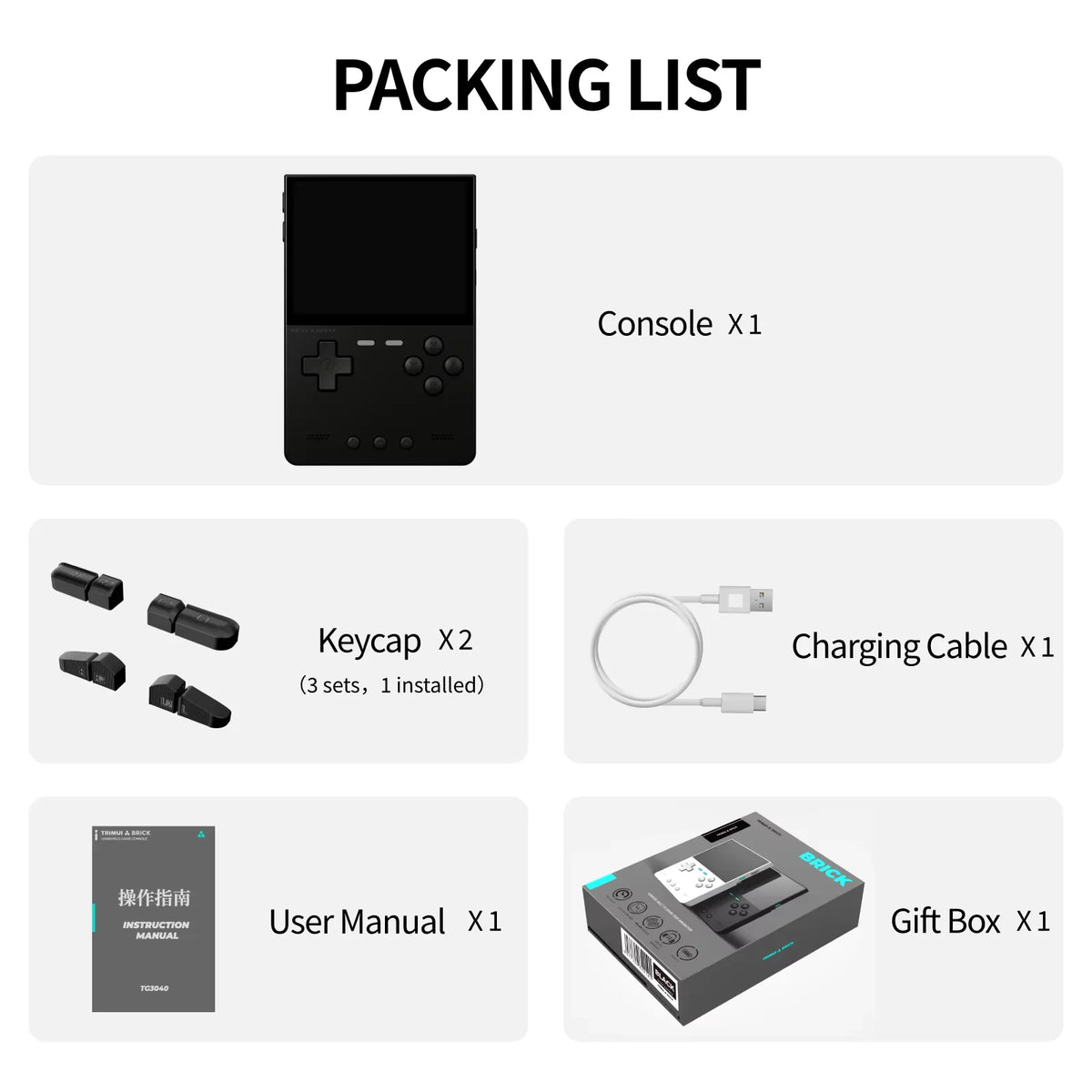 TrimUIBrick Retro Handheld Console 3.2" IPS Linux-based retro gaming OS (CrossMix community firmware) 64GB | iGameConsole 2026 Flagship | Supports GBA SNES PS1 13000+ Preloaded Games Plug and Play | Back to School Gift for Kids Adults Dad