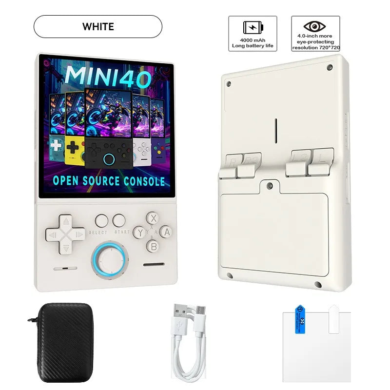 FLLBW Retro Handheld Console 4.0" IPS Linux-based retro gaming OS 128GB | iGameConsole 2026 Mid-Range | Supports GBA SNES PS1 22000+ Preloaded Games Plug and Play | Back to School Gift for Kids Adults Dad | 128GB Starter Value Edition