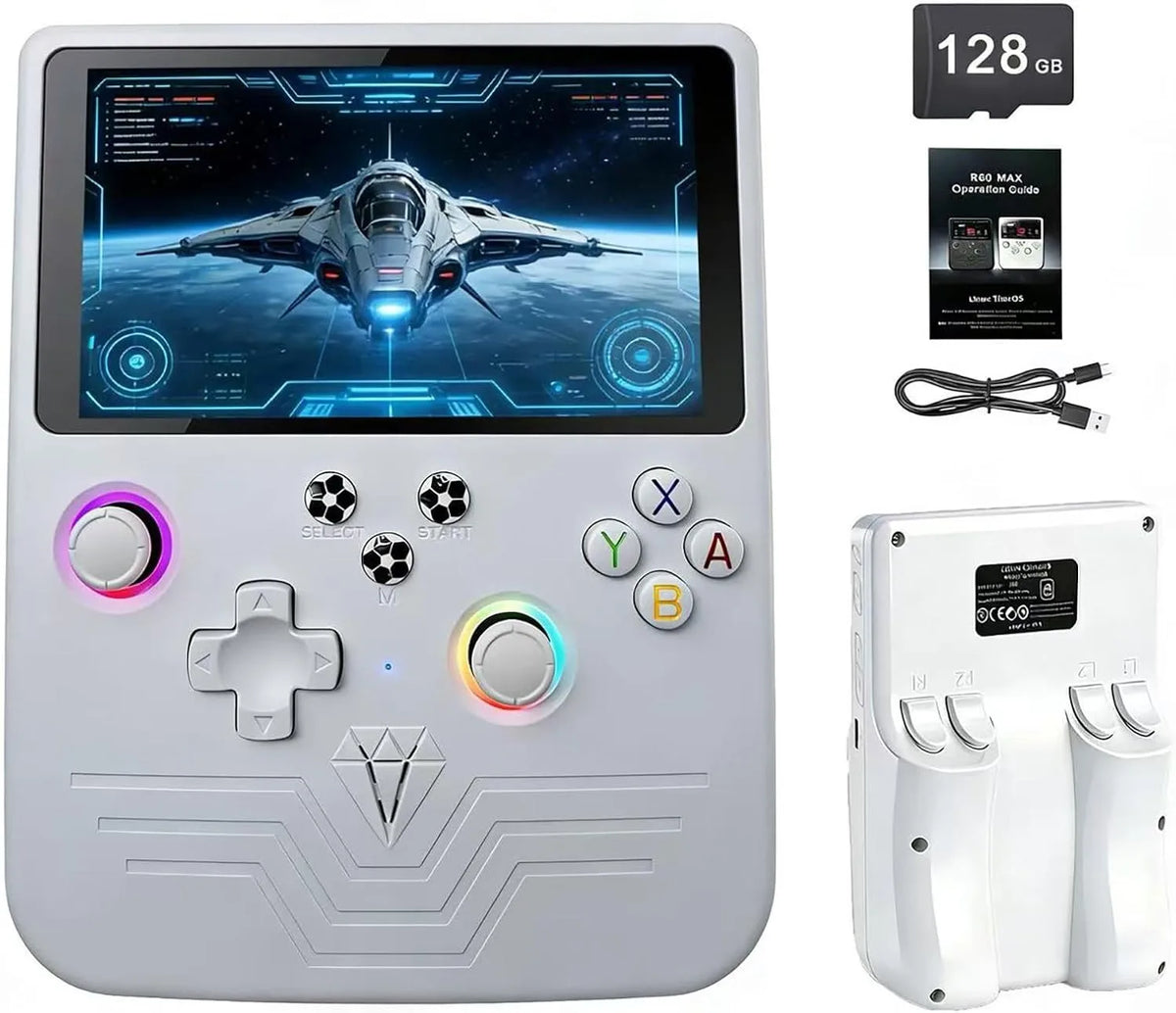 iGameConsole R60 Retro Handheld Console 6" IPS Linux-based retro gaming OS (ArkOS community firmware) 64GB+ | iGameConsole 2026 Premium | Supports GBA SNES PS1 N64 PSP Preloaded Games Plug and Play | Back to School Gift for Kids Adults Dad