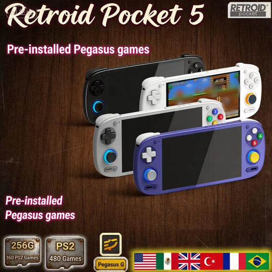 RP5 Retro Handheld Console 5.5" IPS Android retro handheld 64GB | iGameConsole 2026 Flagship | Supports GBA SNES NES PS1 N64 PSP 45000+ Preloaded Games Plug and Play | Back to School Gift for Retro Gamers Collectors Enthusiasts | WiFi Enabled