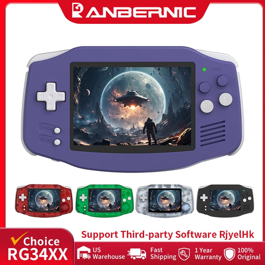 RG34XX Retro Handheld Console 3.4" IPS Linux-based retro gaming OS 64GB | iGameConsole 2026 Premium | Supports GBA SNES PS1 1000+ Preloaded Games Plug and Play | Back to School Gift for Kids Adults Dad | WiFi Enabled | Online Multiplayer