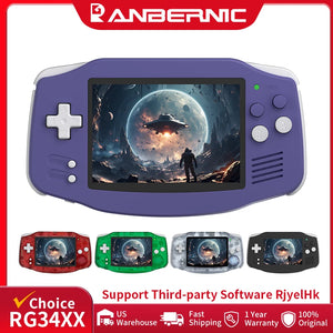ANBERNIC RG34XX Retro Handheld Console | 3.4-inch 3:2 IPS, Linux-based OS, 64G | Classic Horizontal Design | Birthday Gift