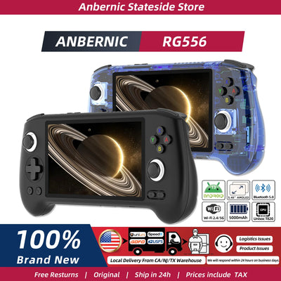 RG556 Retro Handheld Gaming Console | Android 13 AMOLED | No Game Card, 128G or 256G | Black or Blue T | Birthday Gift