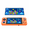 Orange NEWM41 display-layer illustration with a colorful block-puzzle screen
